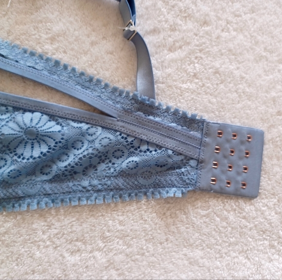 NWT Aerie Sky Blue Lace Balcinette Bra, Size 40DD - Picture 13 of 16